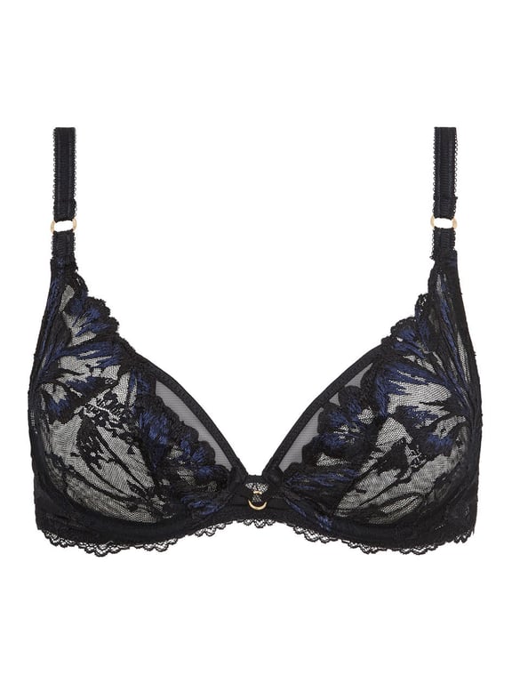 Chantelle | Illusion - Illusion Lace Unlined Plunge Bra Twilight Black - 2