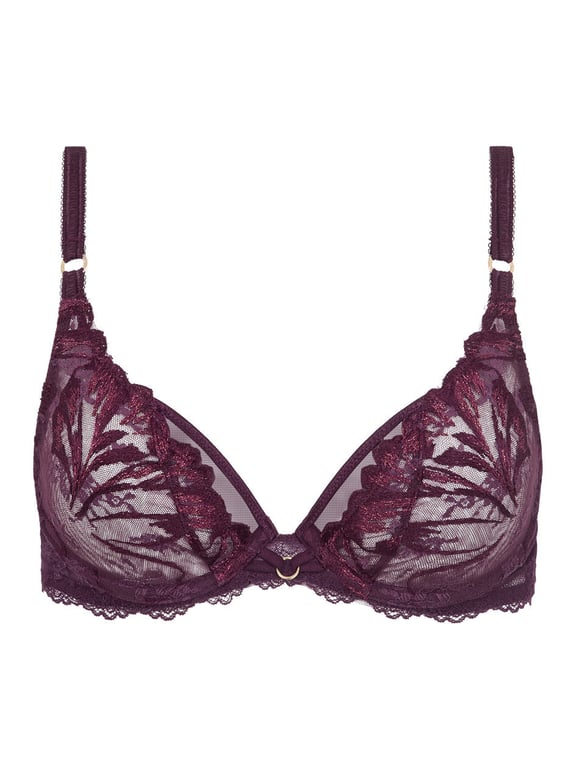 Chantelle | Illusion - Illusion Lace Unlined Plunge Bra Aubergine Lurex - 2