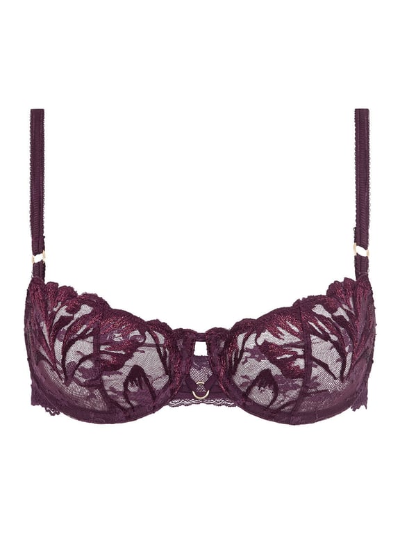 Chantelle | Illusion - Illusion Lace Unlined Demi Bra Aubergine Lurex - 2