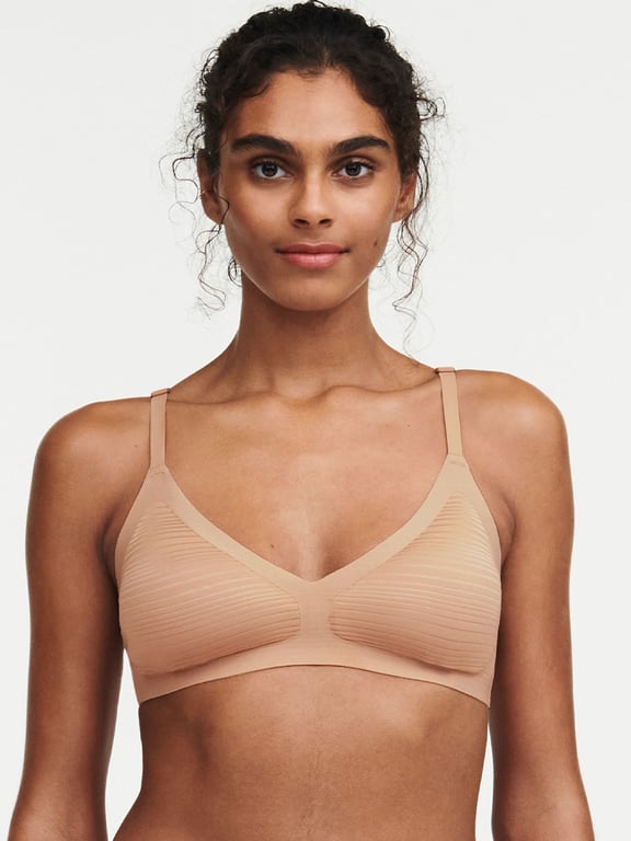 SoftStretch Stripes Bralette Clay Nude - 0