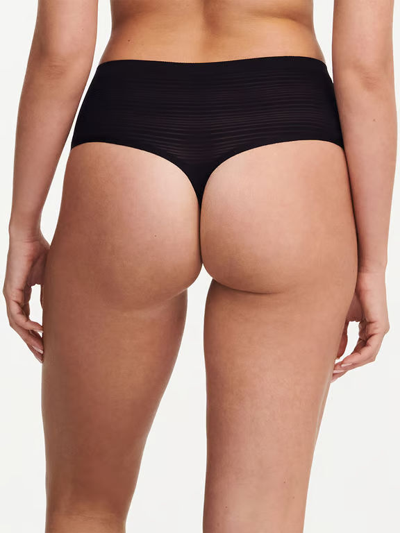 SoftStretch Sheer High Waist Thong Black - 1