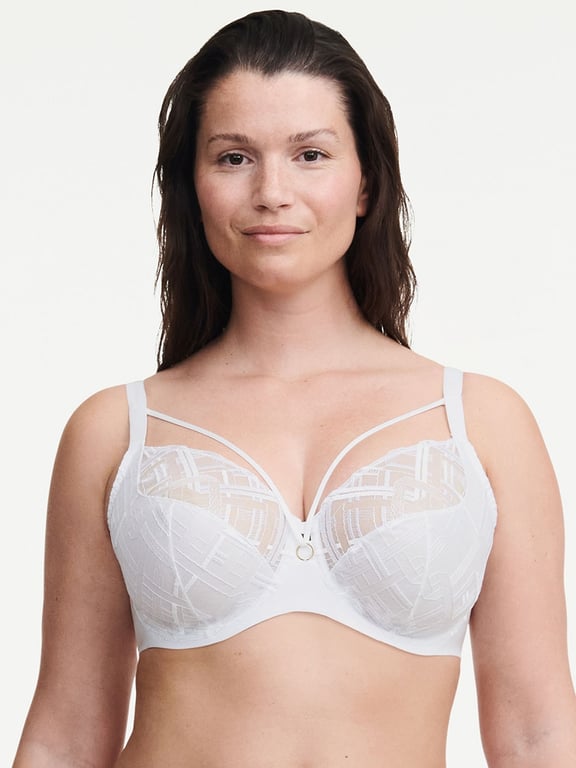 Graphic Support Lace Full Coverage Unlined Bra White - 0