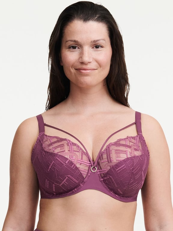 Graphic Support Lace Full Coverage Unlined Bra Tannin - 0