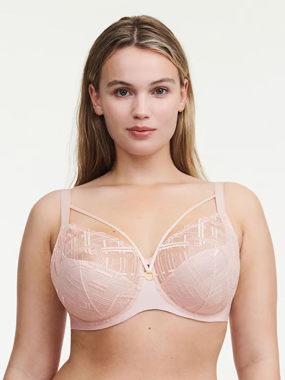Chantelle | Graphic Support - Graphic Support Lace Full Coverage Unlined Bra Taffeta Pink - 1