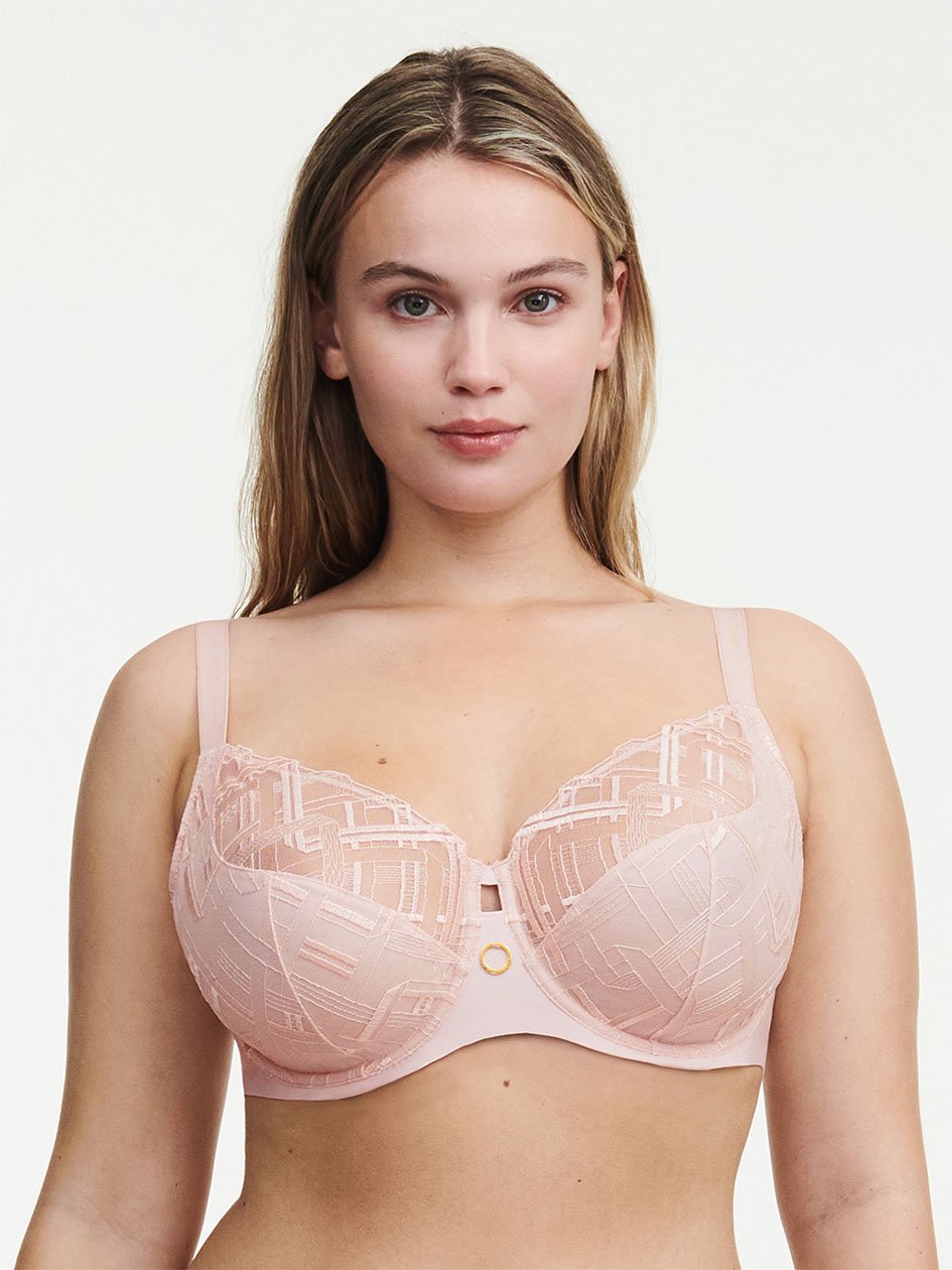 Graphic Support Lace Full Coverage Unlined Bra Taffeta Pink