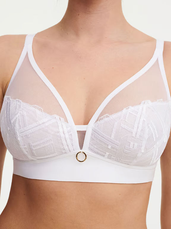Graphic Support Lace Wireless Bra White - 3
