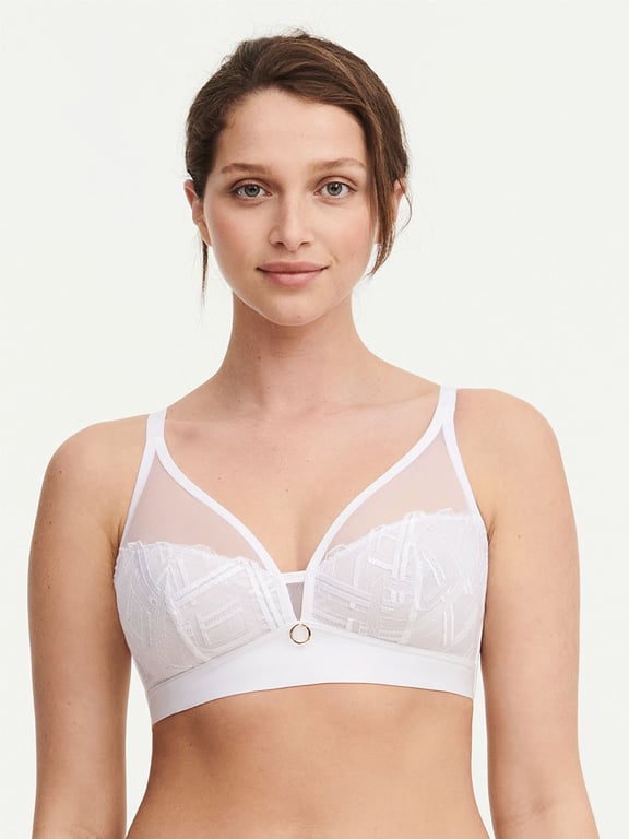 Chantelle | Graphic Support - Graphic Support Lace Wireless Bra White - 1