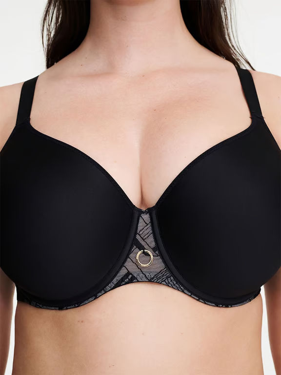 Graphic Support Full Coverage Custom Fit T-Shirt Bra Black - 2