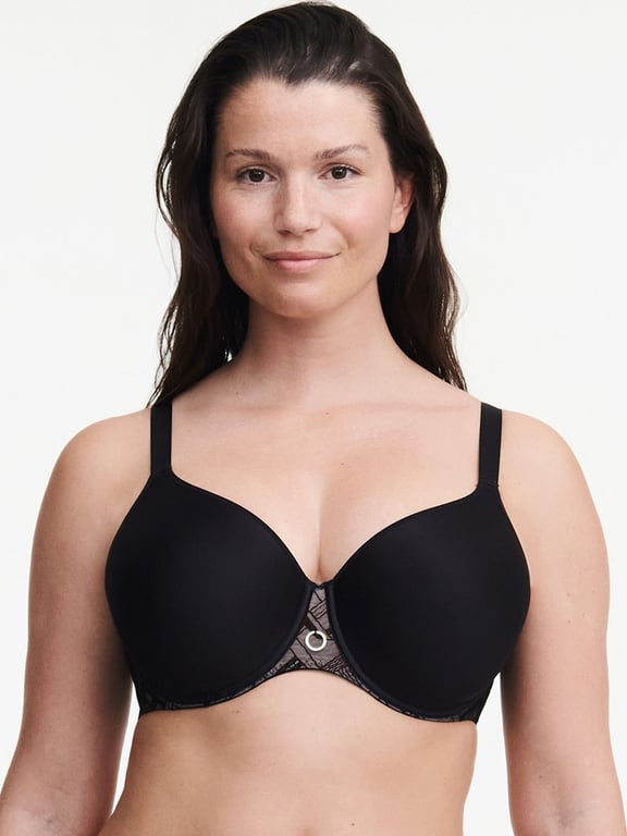 Chantelle | Graphic Support - Graphic Support Full Coverage Custom Fit T-Shirt Bra Black - 1