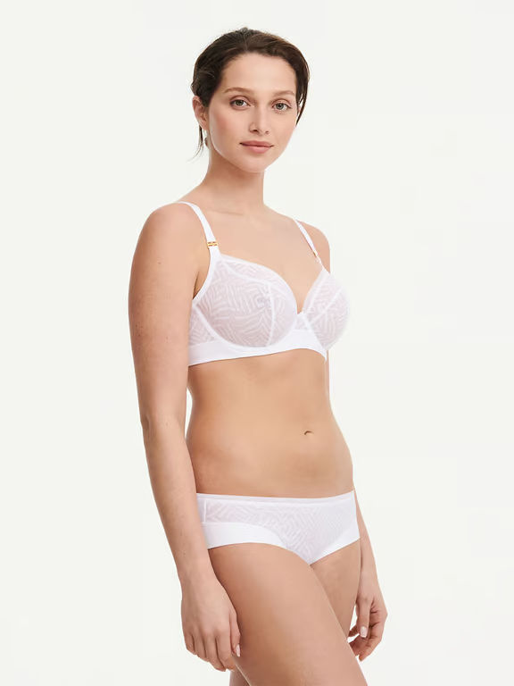 Graphic Allure Lace Unlined Plunge Bra White
