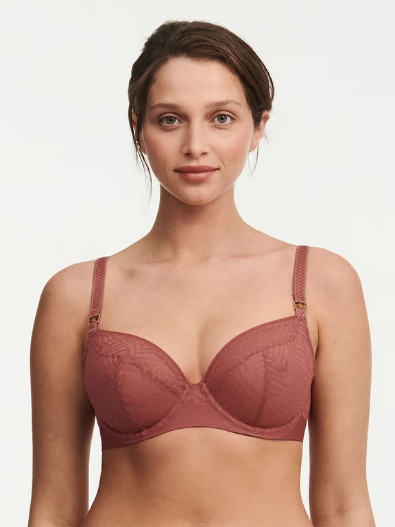 Graphic Allure Lace Unlined Plunge Bra Amber