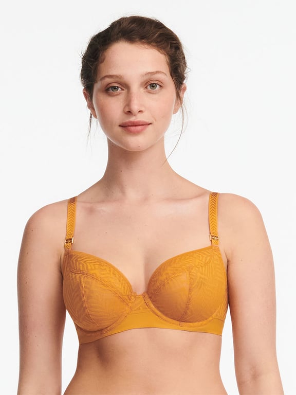 Graphic Allure Lace Unlined Plunge Bra Ocre - 0
