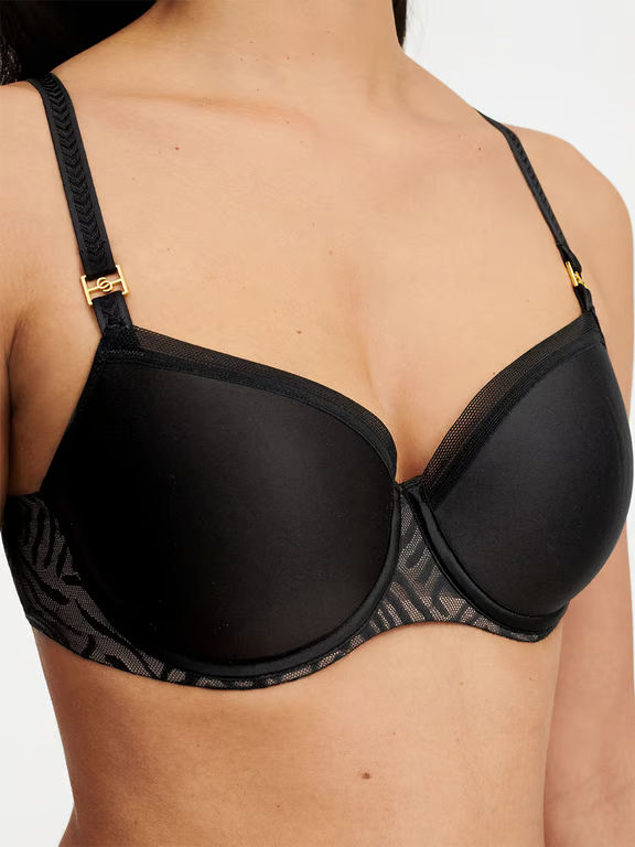 Graphic Allure Smooth Custom Fit Demi T-shirt Bra Black - 2