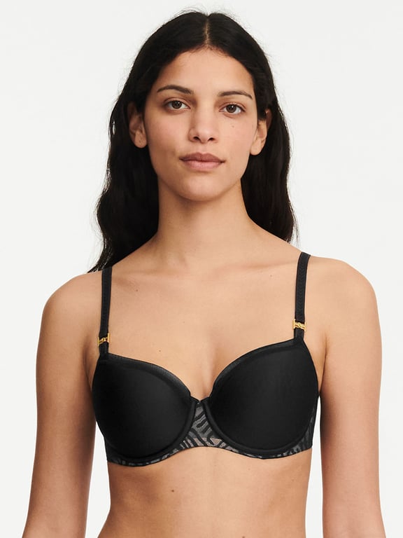 Chantelle | Graphic Allure - Graphic Allure Smooth Custom Fit Demi T-shirt Bra Black - 1