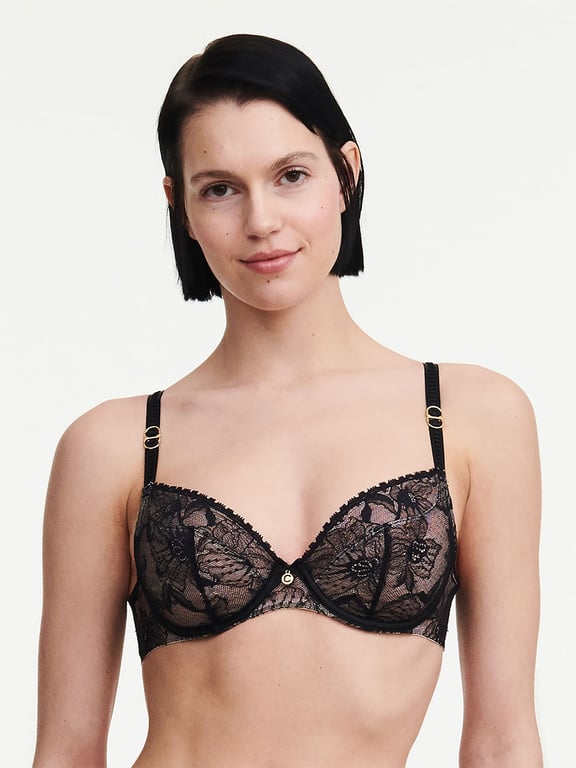 Chantelle | Orchids - Orchids Plunge Unlined Bra Black - 1