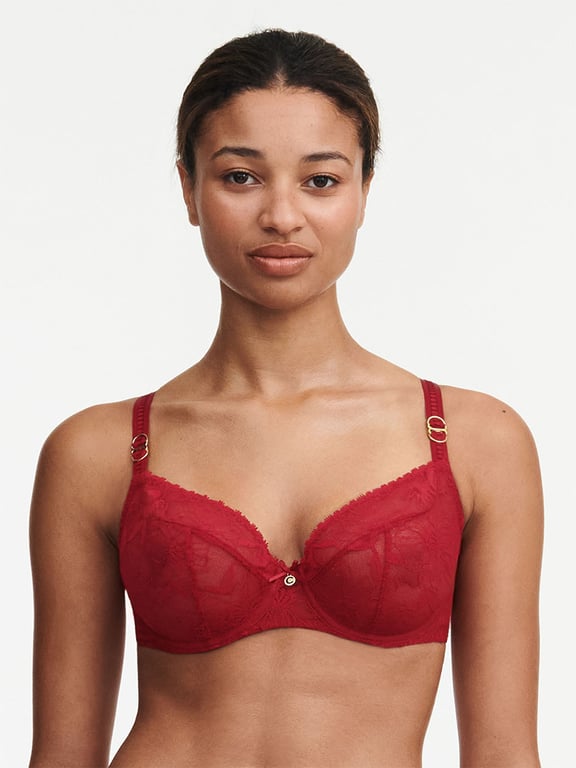 Orchids Plunge Unlined Bra Passion Red - 0