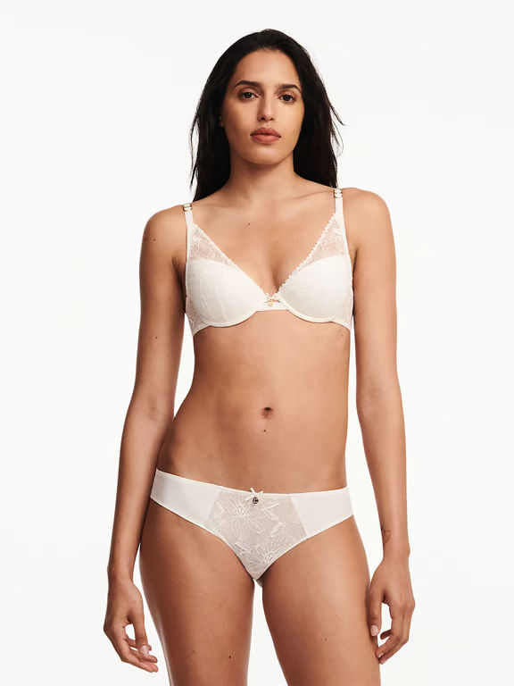 Orchids Push-up Plunge Bra Milk - 3