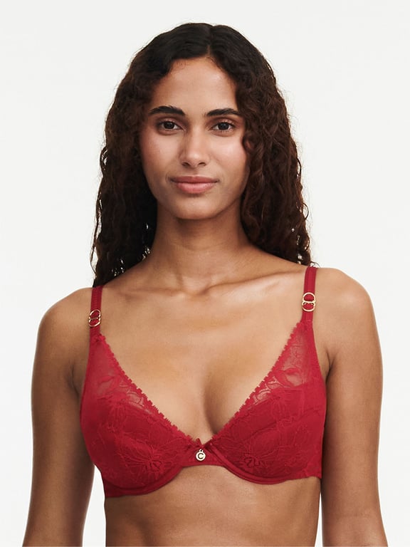 Orchids Push-up Plunge Bra Passion Red - 0