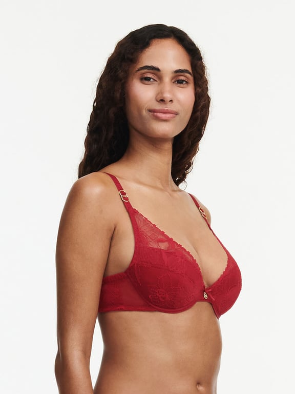 Orchids Push-up Plunge Bra Passion Red - 2