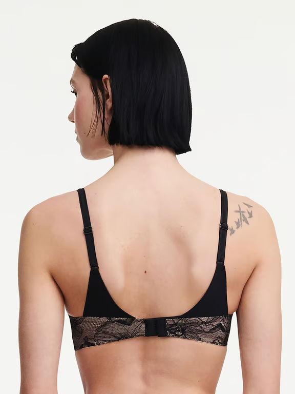 Orchids Wireless Triangle Bra Black - 1
