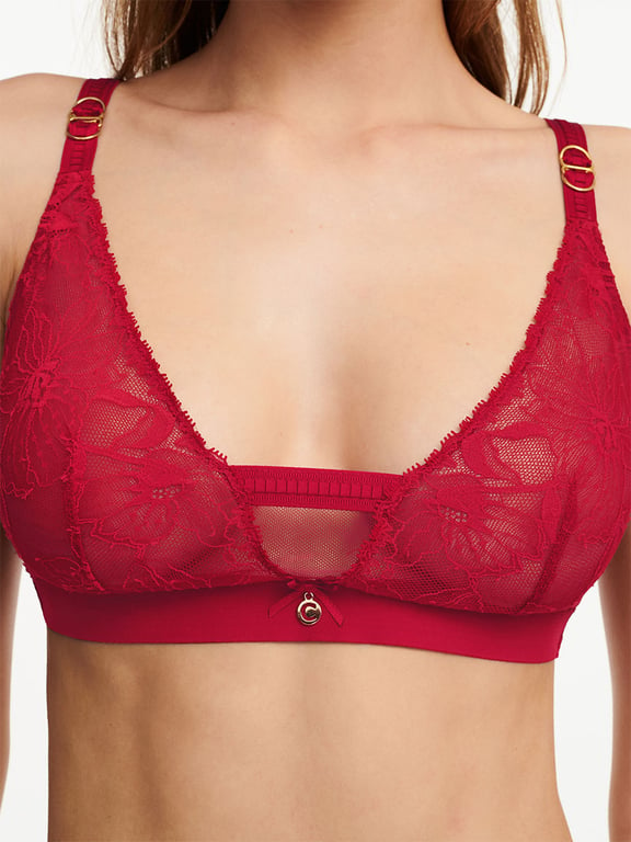 Orchids Wireless Triangle Bra Passion Red - 2