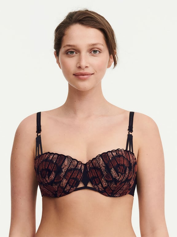 Nightfall Lace Demi Contour Bra Graphic Flowers Multi - 0