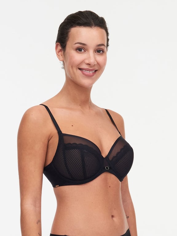 Parisian Allure Unlined Plunge Bra Black