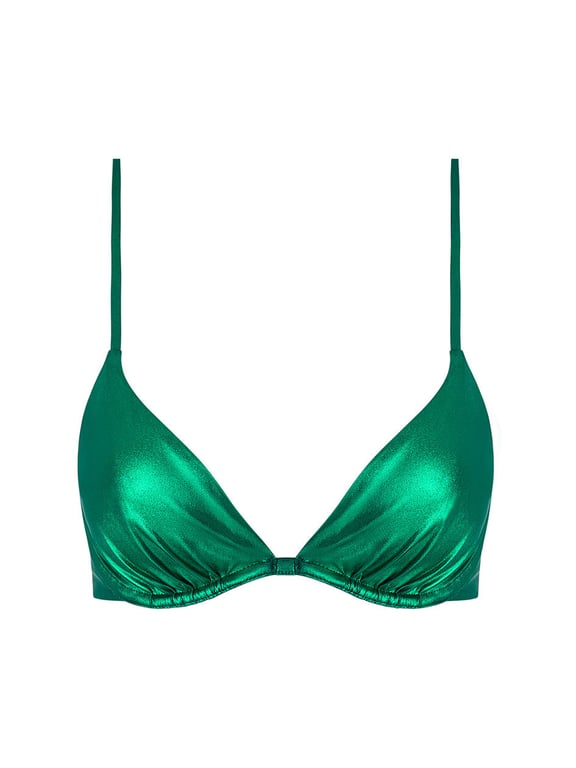 Chantelle PULP | METALLIC - Chantelle PULP Metallic Plunge Underwire Swim Top Rainforest Glow - 2
