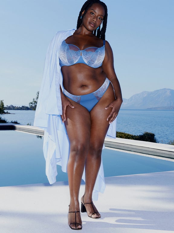 Chantelle PULP Crush Unlined Demi Bra Blue Petrol Gradient - 5