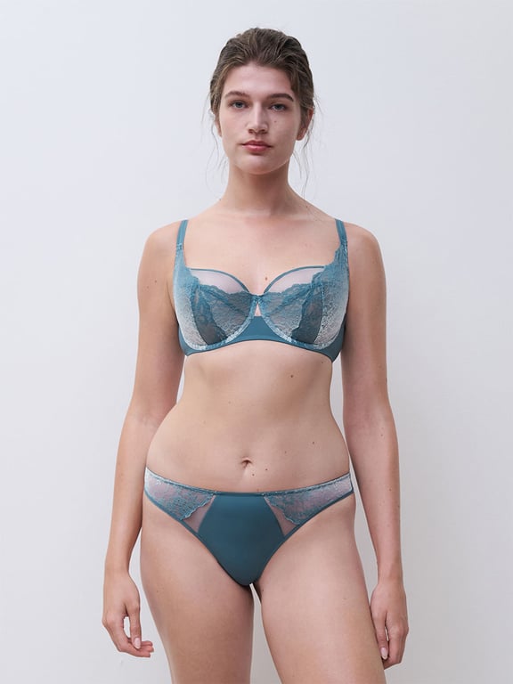 Chantelle PULP Crush Unlined Demi Bra Blue Petrol Gradient - 4