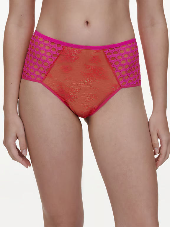 Chantelle PULP Poison High Waist Full Brief Flame Red/Fuchsia Purple - 0