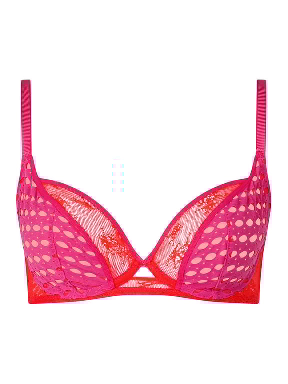 Chantelle PULP Poison Unlined Underwire Bra Flame Red/Fuchsia Purple - 1
