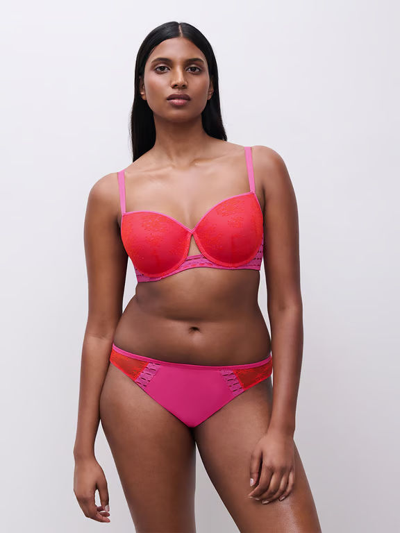 Chantelle PULP Poison Demi T-Shirt Bra Flame Red/Fuchsia Purple - 5