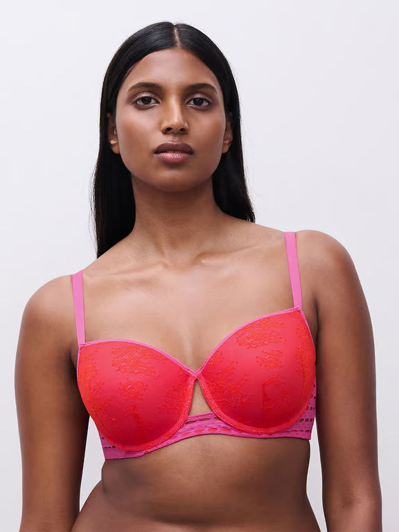 Chantelle PULP | POISON - Chantelle PULP Poison Demi T-Shirt Bra Flame Red/Fuchsia Purple - 1