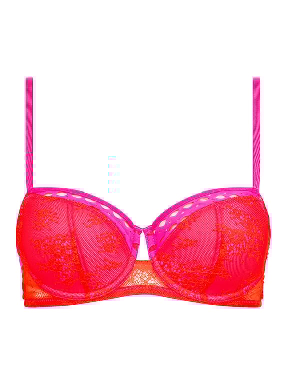 Chantelle PULP | POISON - Chantelle PULP Poison Lightly Lined Demi Bra Flame Red/Fuchsia Purple - 2