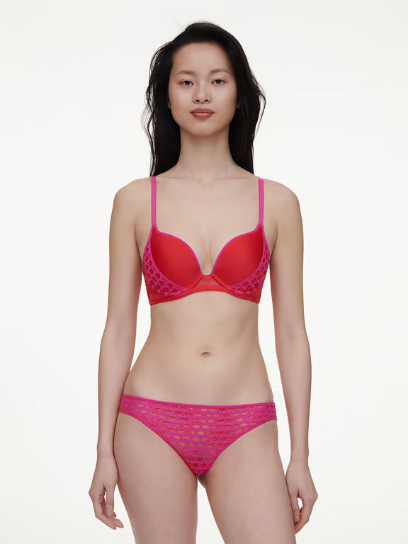 Chantelle PULP Poison Push-Up Bra Flame Red/Fuchsia Purple - 4