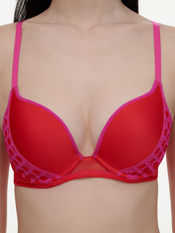 Chantelle PULP Poison Push-Up Bra Flame Red/Fuchsia Purple - 3