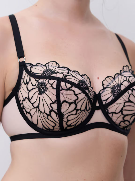 Chantelle PULP Lush Unlined Demi Bra Black/Rose - 5