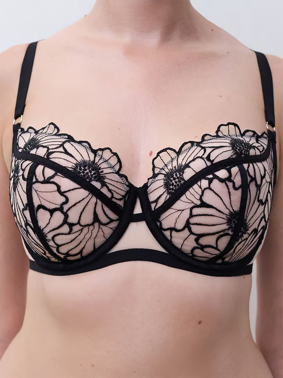 Chantelle PULP Lush Unlined Demi Bra Black/Rose - 4