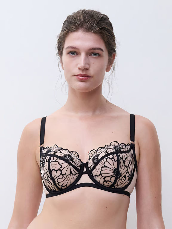 Chantelle PULP Lush Unlined Demi Bra Black/Rose - 2