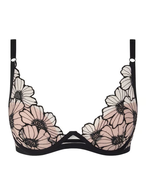 Chantelle PULP | LUSH - Chantelle PULP Lush Plunge T-Shirt Bra Black/Rose - 2