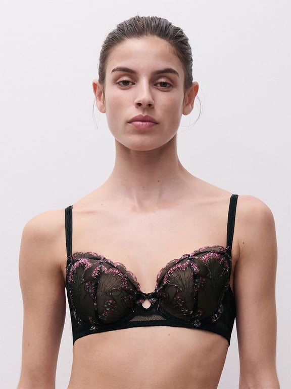 Chantelle PULP Lily Lace Unlined Demi Bra Romantic Black - 0