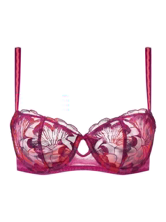 Chantelle PULP Lily Lace Unlined Demi Bra Dark Fuchsia Multico - 1