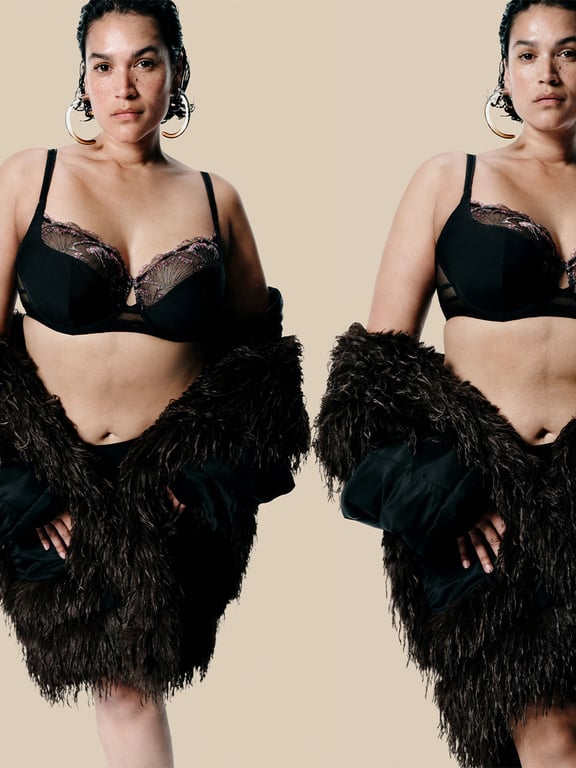 Chantelle PULP Lily Full Coverage Lace Unlined Underwire Bra Romantic Black - 7