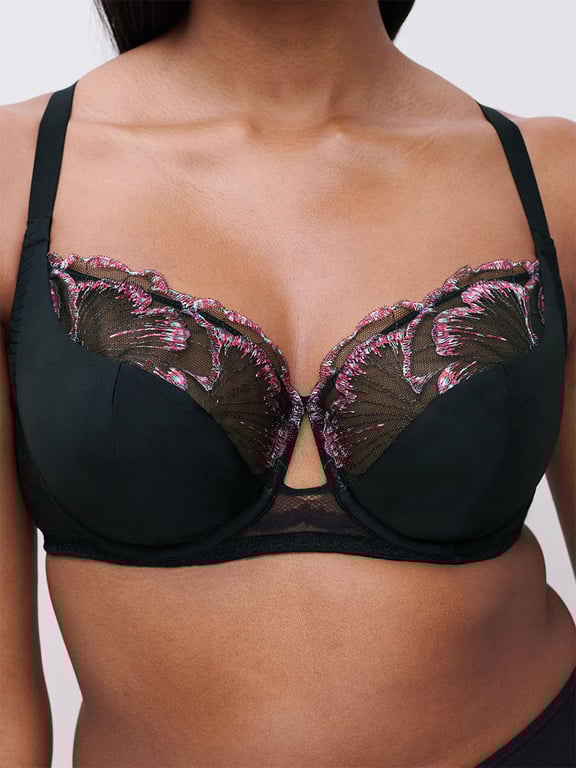 Chantelle PULP Lily Full Coverage Lace Unlined Underwire Bra Romantic Black - 4