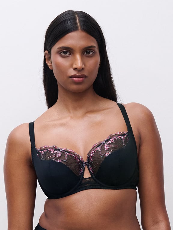 Chantelle PULP Lily Full Coverage Lace Unlined Underwire Bra Romantic Black - 2