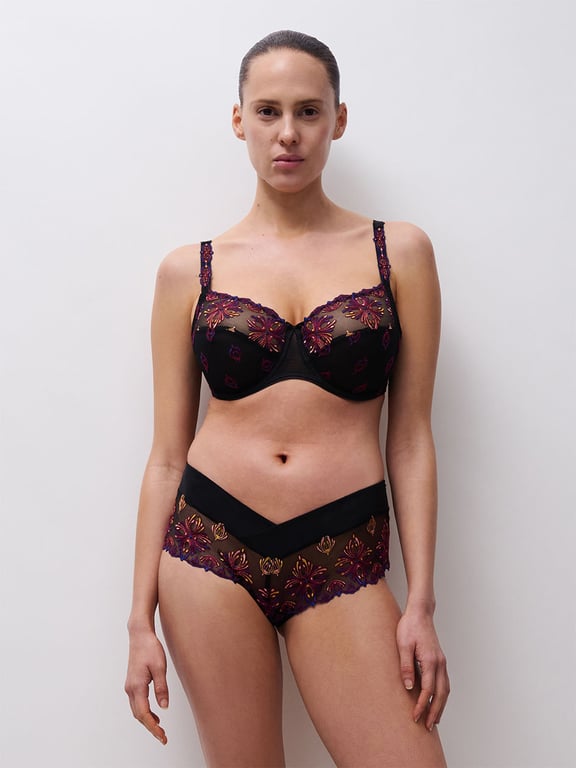 Champs Elysees Lace Full Coverage Unlined Bra Black Jewels - 5