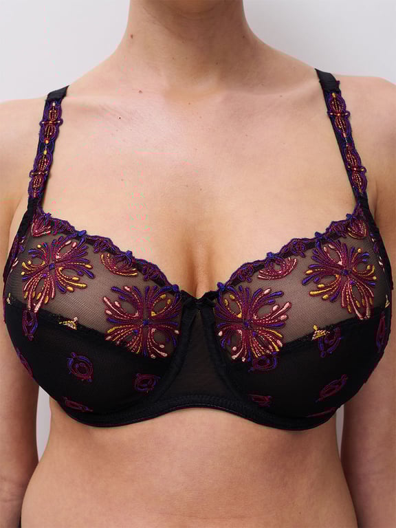 Champs Elysees Lace Full Coverage Unlined Bra Black Jewels - 4