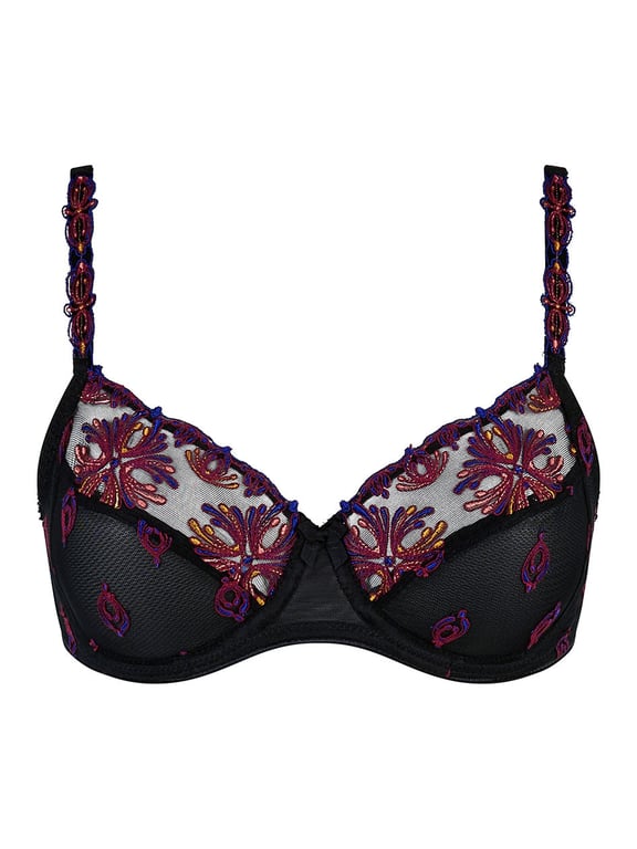 Champs Elysees Lace Full Coverage Unlined Bra Black Jewels - 1