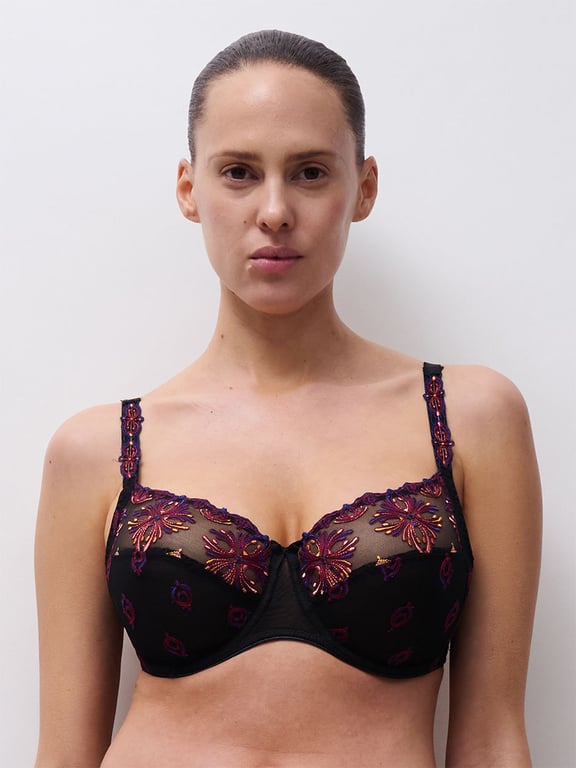 Champs Elysees Lace Full Coverage Unlined Bra Black Jewels - 2